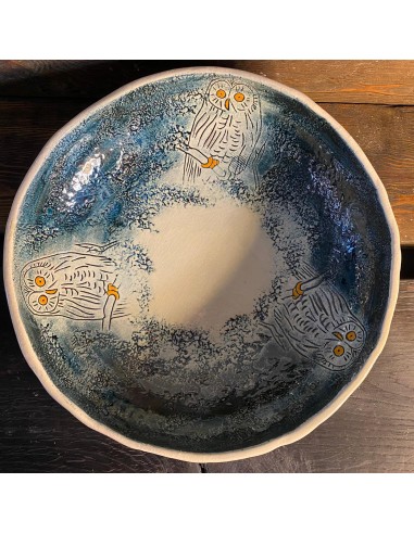 Decorative Pottery Bowl "Owls", ∅ 30cm