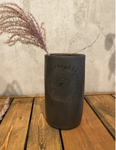 Melna keramikas vāze, 18 cm