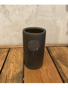 Black Pottery Vase, 20 cm
