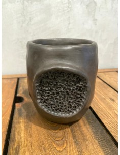 Black Ceramics Glass "Lichen"