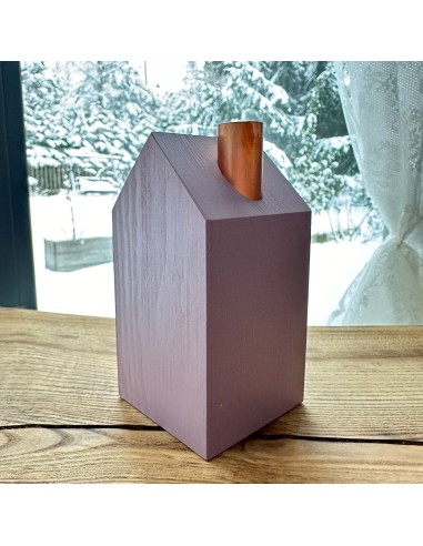 Wooden candlestick "House", Violet, Size L