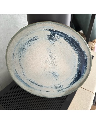 copy of Round Pottery Serving Dish in Shades of Gray and Blue, ø 29cm