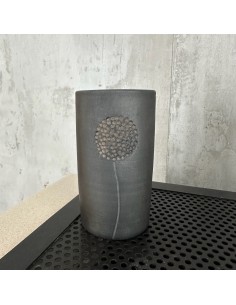Black Pottery Vase, 20 cm