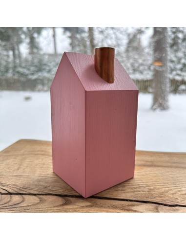 Wooden candlestick "House", Pink, Size XL